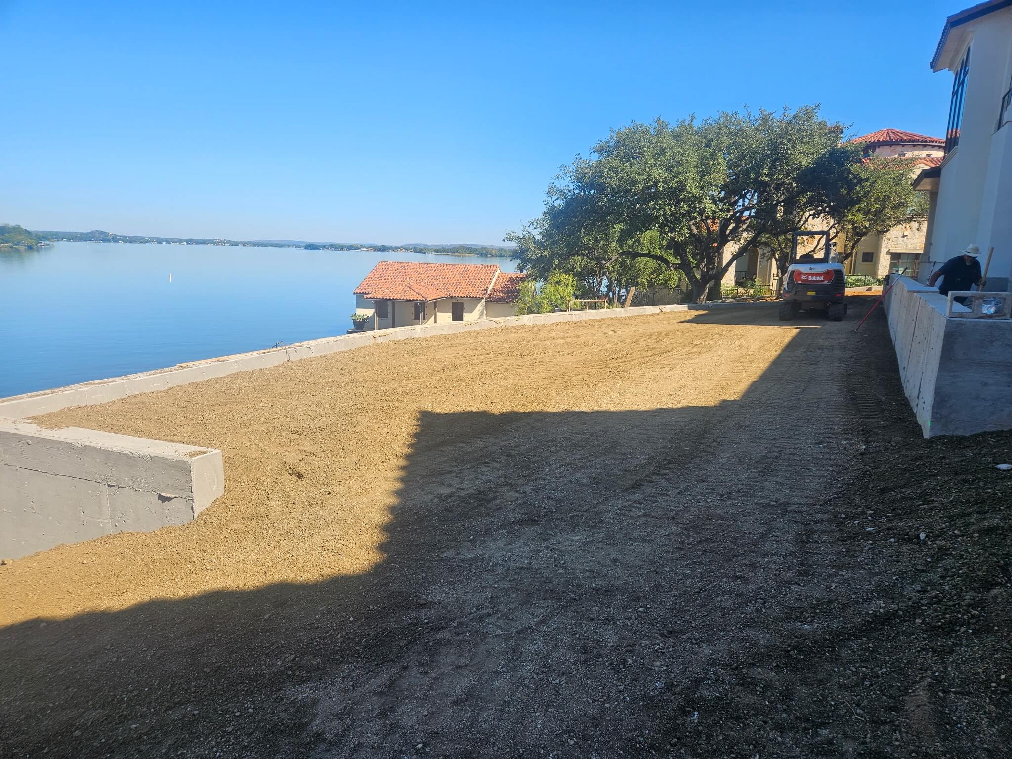 Backfill and rough grading for drainage solution