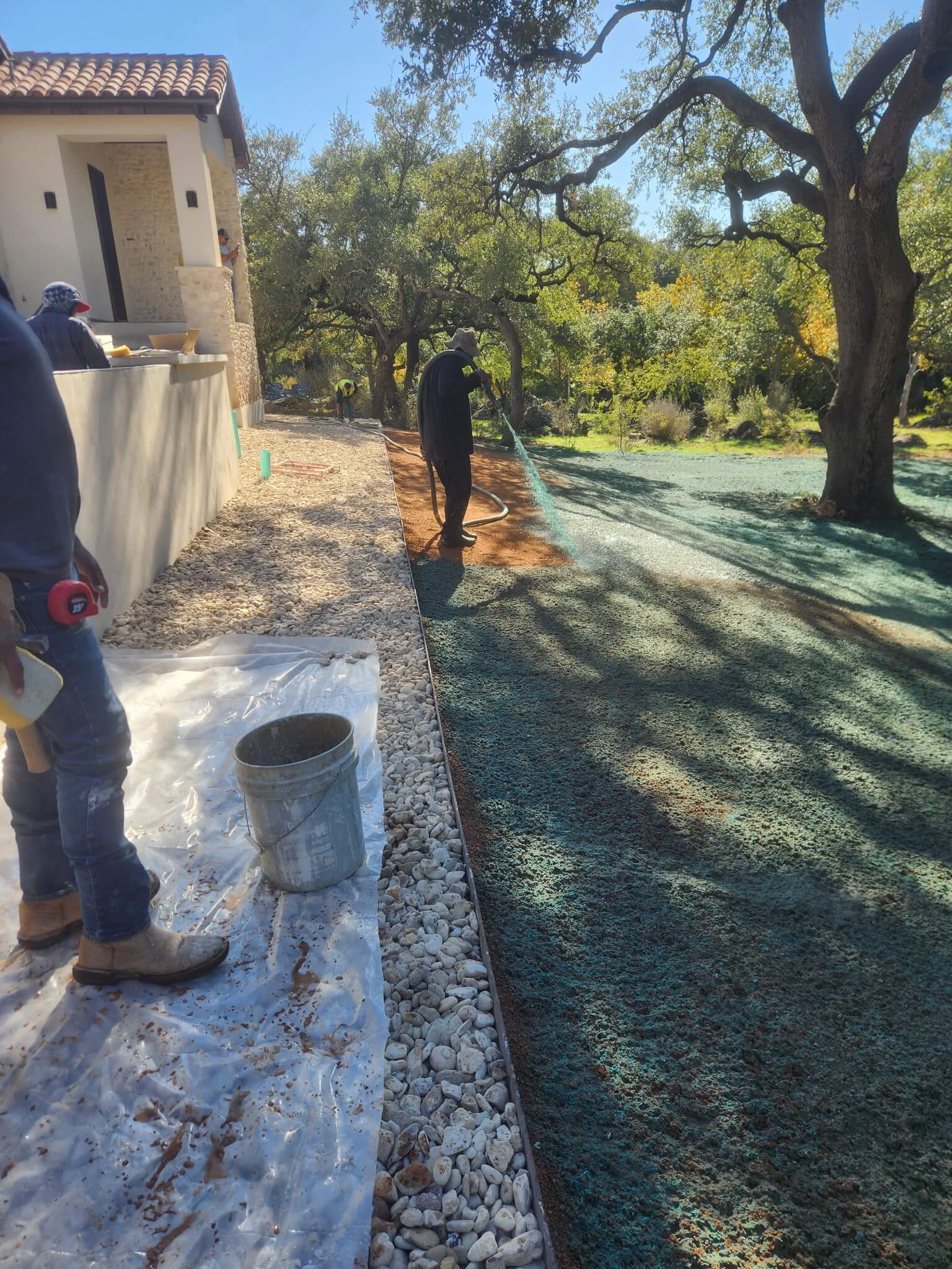 Hydro seeding for new lawn establishment